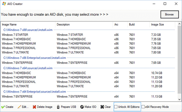 Windows 7 AIO [All in One] a Win Toolkitben